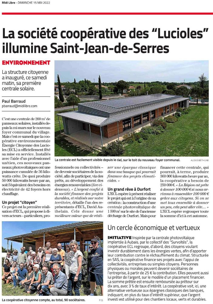 Article Midi Libre St Jean